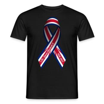 Solidarity Death Elizabeth II Peace Ribbon - Men's T-Shirt - black - Front - AI Model Male 178 light (178cm)