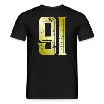 91 Number Symbol - Men's T-Shirt - black - Front - AI Model Male 178 light (178cm)