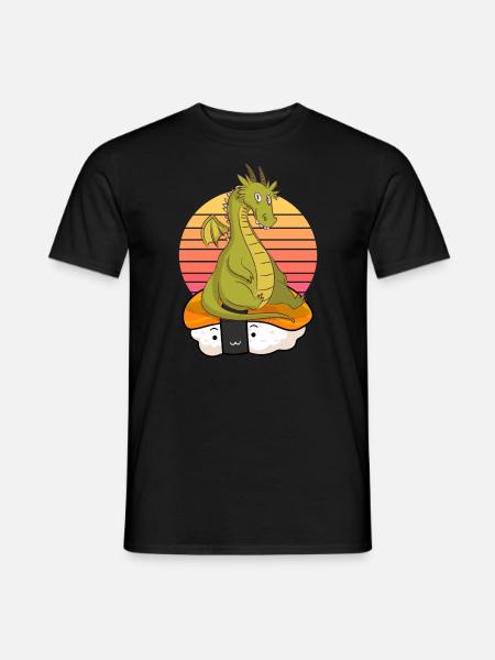 Sushi Drache - Männer T-Shirt - Schwarz