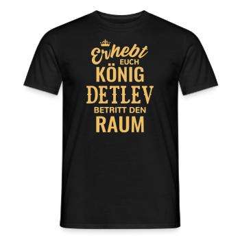 Name Detlev Geschenk Geburtstag lustig König - Männer T-Shirt - Schwarz - Vorne - AI Model Male 178 light (178cm)