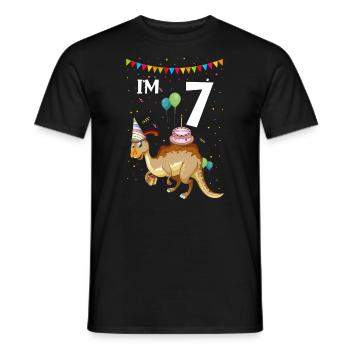 Dinosaur Motif for Paleontologists - Men's T-Shirt - black - Front - AI Model Male 178 light (178cm)