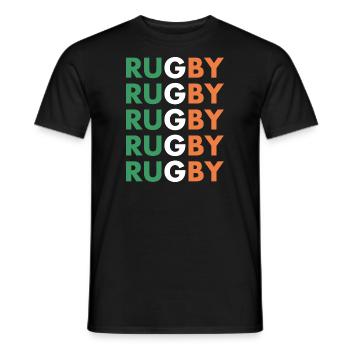 Rugby Rugby Rugby Rugby Rugby Ireland Rugby - Men's T-Shirt - black - Front - AI Model Male 178 light (178cm)
