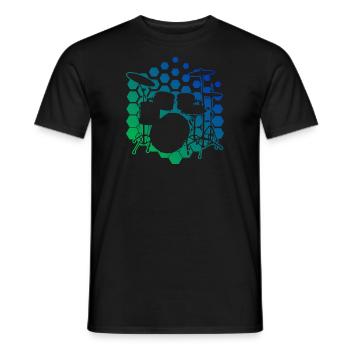 Batteur Hommes Batteur Batterie - T-shirt homme - noir - Devant - AI Model Male 178 light (178cm)
