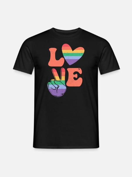 Gay Lesbian Rainbow T-Shirt Gift Idea - Men's T-Shirt - black