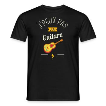 J Peux Pas J Ai Guitare cadeau humour - T-shirt homme - noir - Devant - AI Model Male 178 light (178cm)
