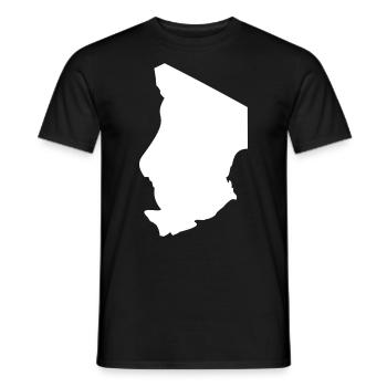 Chad map flag - Men's T-Shirt - black - Front - AI Model Male 178 light (178cm)