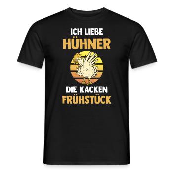 Ich Liebe Hühner Die Kacken Frühstück - Männer T-Shirt - Schwarz - Vorne - AI Model Male 178 light (178cm)