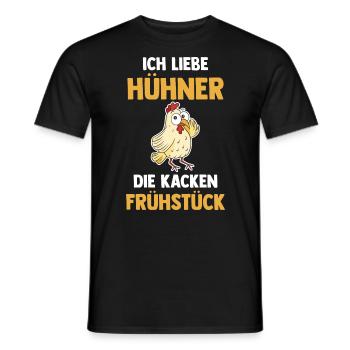 Ich Liebe Hühner Die Kacken Frühstück - Männer T-Shirt - Schwarz - Vorne - AI Model Male 178 light (178cm)