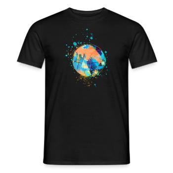 basketball,game,graffiti,painting,colorful - Men's T-Shirt - black - Front - AI Model Male 178 light (178cm)
