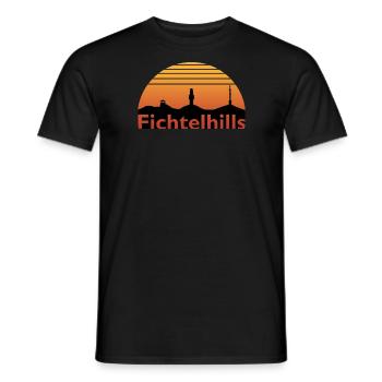 Sonnenuntergang Fichtelgebirge Fichtelhills - Männer T-Shirt - Schwarz - Vorne - AI Model Male 178 light (178cm)