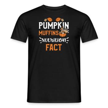 Pumpkin Muffins Nutrition Fact - Men's T-Shirt - black - Front - AI Model Male 178 light (178cm)