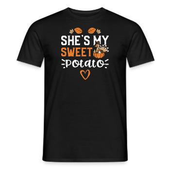 Elle est ma patate douce - T-shirt homme - noir - Devant - AI Model Male 178 light (178cm)
