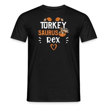 Turkey Saurus Rex - Thanksgiving - Men's T-Shirt - black - Front - AI Model Male 178 light (178cm)
