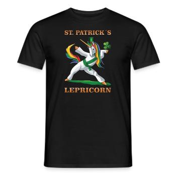 St Patrick´s Day Unicorn Leprechaun Lepricorn - Männer T-Shirt - Schwarz - Vorne - AI Model Male 178 light (178cm)
