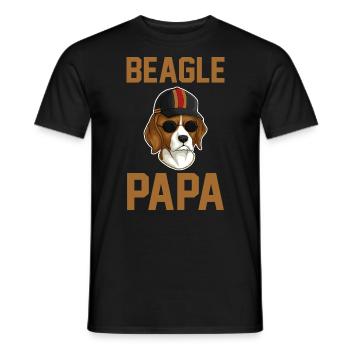 Hund Beagle Papa - Männer T-Shirt - Schwarz - Vorne - AI Model Male 178 light (178cm)