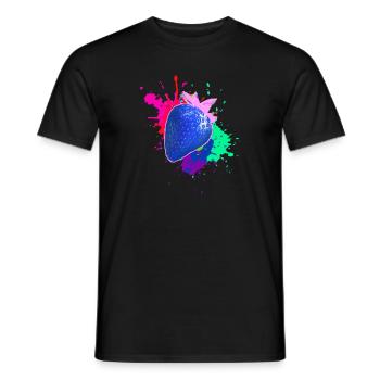 Pop Art, Strawberry, Splash of Color, Splash - Men's T-Shirt - black - Front - AI Model Male 178 light (178cm)