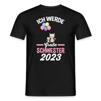 Katze Schwester 2023 - Männer T-Shirt - Schwarz - Vorne - AI Model Male 178 light (178cm)