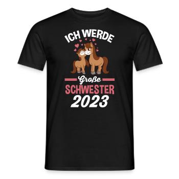 Pferd Schwester 2023 - Männer T-Shirt - Schwarz - Vorne - AI Model Male 178 light (178cm)