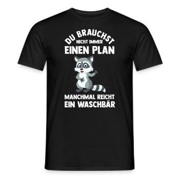 Tiermotiv Waschbär - Männer T-Shirt - Schwarz - Vorne - AI Model Male 178 light (178cm)