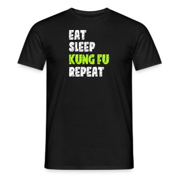 Eat Sleep Kung Fu Repeat | Kung Fu Martial Art - Men's T-Shirt - black - Front - AI Model Male 178 light (178cm)