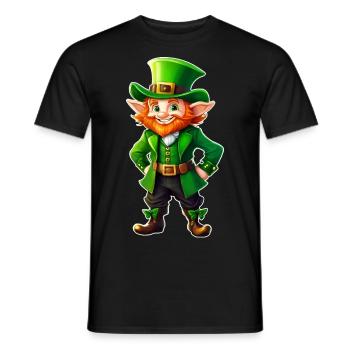 Saint Patricks Day Irish Kobold Leprechaun Wichtel - Männer T-Shirt - Schwarz - Vorne - AI Model Male 178 light (178cm)