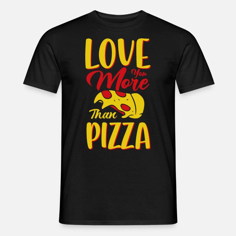Pizza - Männer T-Shirt - Schwarz