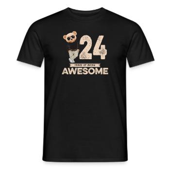 24 Years of being Awesome Teddy Bear - Men's T-Shirt - black - Front - AI Model Male 178 light (178cm)