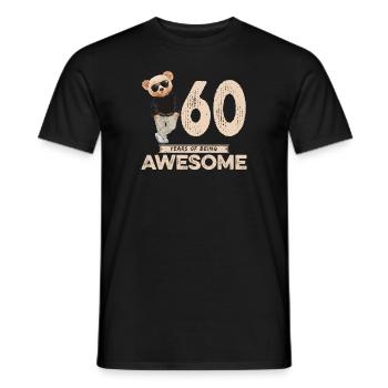 60 Years of being Awesome Teddy Bear - Men's T-Shirt - black - Front - AI Model Male 178 light (178cm)