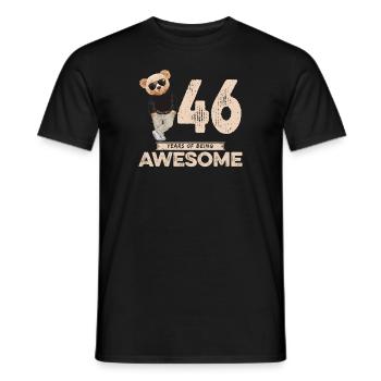 46 Years of being Awesome Teddy Bear - Men's T-Shirt - black - Front - AI Model Male 178 light (178cm)