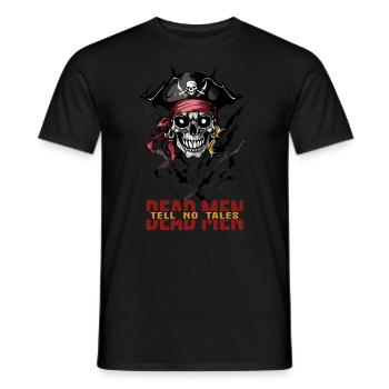 Tote Männer erzählen keine Geschichten Pirat - Männer T-Shirt - Schwarz - Vorne - AI Model Male 178 light (178cm)