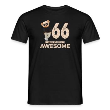 66 Years of being Awesome Teddy Bear - Men's T-Shirt - black - Front - AI Model Male 178 light (178cm)