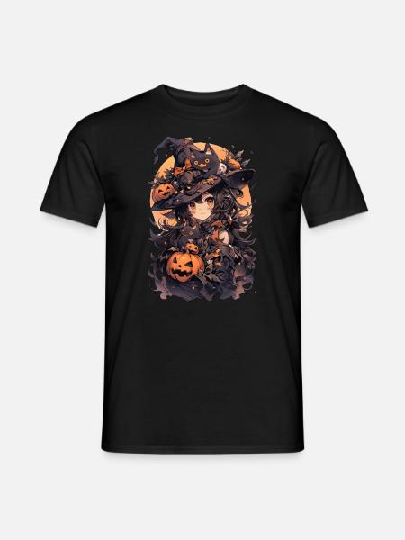 Anime witch Halloween - Men's T-Shirt - black