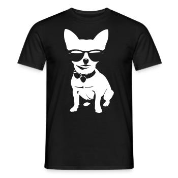 Chihuahua drôle portant des lunettes de soleil Chihuahuas - T-shirt homme - noir - Devant - AI Model Male 178 light (178cm)