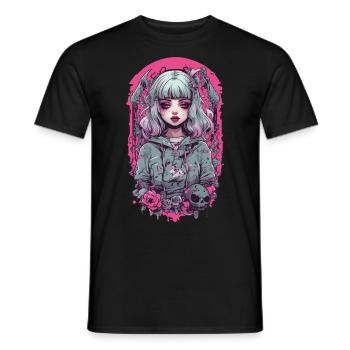 Okkultes Goth Girl Pastel Gothik Design - Männer T-Shirt - Schwarz - Vorne - AI Model Male 178 light (178cm)