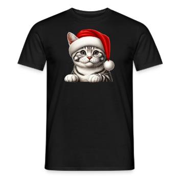 Katze Heiligabend Geist - Männer T-Shirt - Schwarz - Vorne - AI Model Male 178 light (178cm)