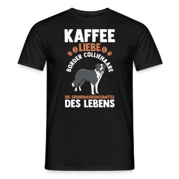 Kaffee Hund Border Collie - Männer T-Shirt - Schwarz - Vorne - AI Model Male 178 light (178cm)
