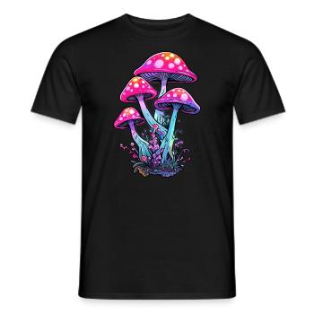 EDM Festival Trippy Forest - Men's T-Shirt - black - Front - AI Model Male 178 light (178cm)
