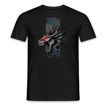 Inferno's Roar: Dragon with Red Eyes - Men's T-Shirt - black - Front - AI Model Male 178 light (178cm)