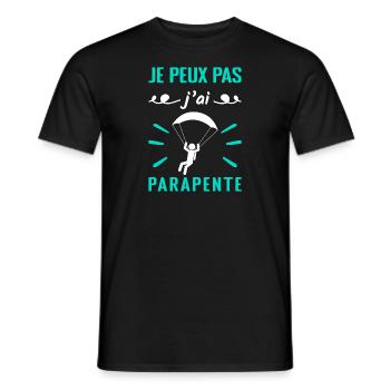 Ich kann nicht Gleitschirmfliegen - Gleitschirm Geschenk - Männer T-Shirt - Schwarz - Vorne - AI Model Male 178 light (178cm)