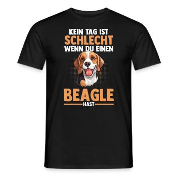 Dog Beagle - Men's T-Shirt - black - Front - AI Model Male 178 light (178cm)