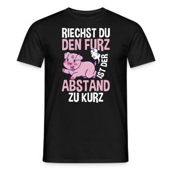 Si vous sentez l’odeur du pet, la distance est trop courte - T-shirt homme - noir - Devant - AI Model Male 178 light (178cm)