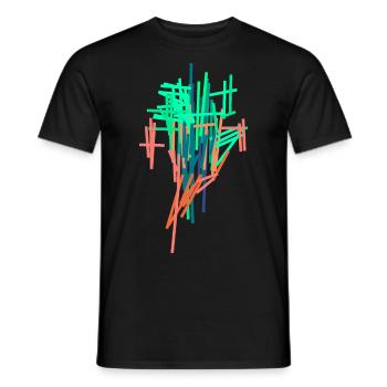Abstract - Men's T-Shirt - black - Front - AI Model Male 178 light (178cm)