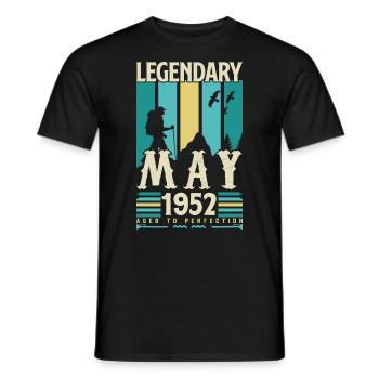 May 1952 Anniversary Gift, Vintage May 1952. - Men's T-Shirt - black - Front - AI Model Male 178 light (178cm)