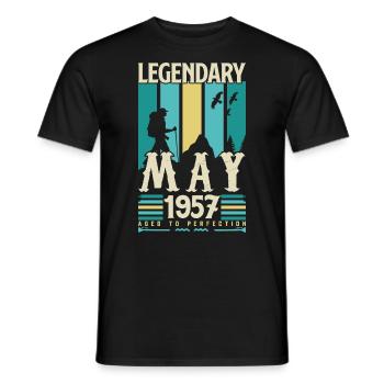 Mai 1957 Jubiläumsgeschenk, Jahrgang Mai 1957. - Männer T-Shirt - Schwarz - Vorne - AI Model Male 178 light (178cm)