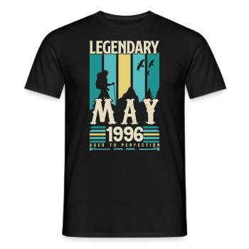 May 1996 Anniversary Gift, Vintage May 1996. - Men's T-Shirt - black - Front - AI Model Male 178 light (178cm)