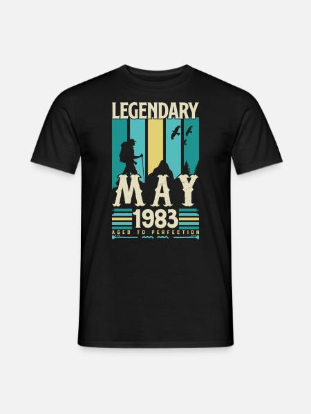 Mai 1983 Jubiläumsgeschenk, Jahrgang Mai 1983. - Männer T-Shirt - Schwarz