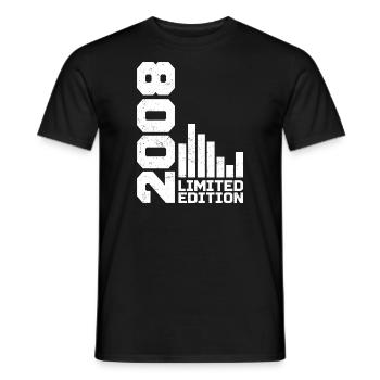 Vintage 2008 Birthday Gift 2008 Year 2008 - Men's T-Shirt - black - Front - AI Model Male 178 light (178cm)