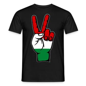 Ungarn Flagge Peace Symbol - Männer T-Shirt - Schwarz - Vorne - AI Model Male 178 light (178cm)