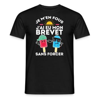 I don't care, I got my certificate without forcing 2024 - Men's T-Shirt - black - Front - AI Model Male 178 light (178cm)