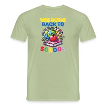 Welcome Back to School Design - Men's T-Shirt - sage - Front - AI Model Male 178 light (178cm)